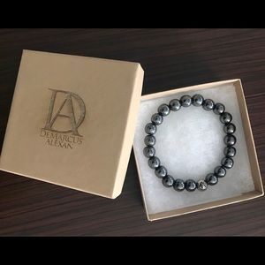 DeMarcus Alexan 10mm Hematite Stone Bead Bracelet